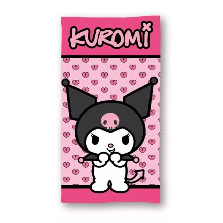 Hello Kitty Kuromi Pink fürdőlepedő, strand törölköző 70x140cm