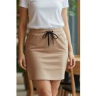 Mogyoró barna, mini, pamut szoknya
