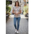 Csavart nyakú, színes, mintás felső (3)