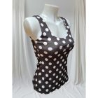 Pöttyös, csokibarna - fehér trikó fazonú felső