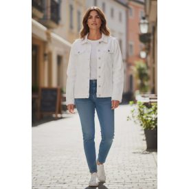 Fehér színű farmerkabát (2XL, 3XL, 4XL, 5XL, 6XL)