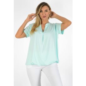 "V" nyakú, alul gumis felső menta színben