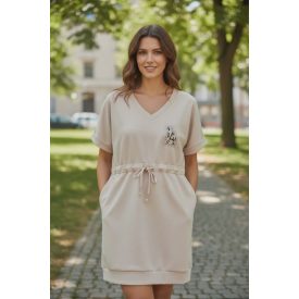 "LA" feliratos tunika vagy ruha bézs színben