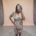 Város mintás, átlapolt ruha