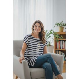 Sötétkék - fehér színben, csíkos tunika