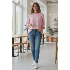 Nagyobb méretben nyomott mintás felső púderrózsaszín színben