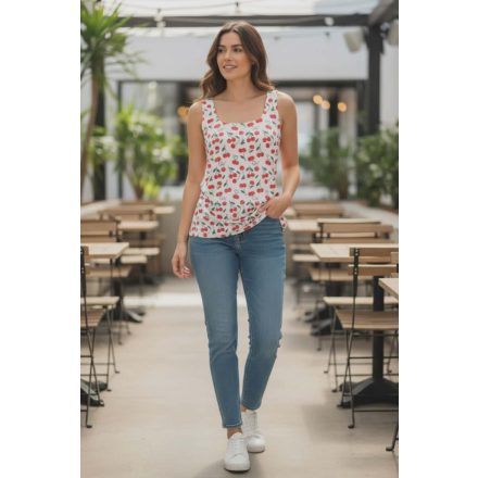 Cseresznye mintás, ujjatlan felső