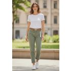 Khaki színű MOM FIT farmernadrág