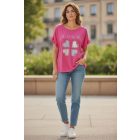 Love feliratos , fodros ujjú, pink színű felső