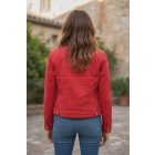 Nagyobb méretben, piros színű farmerkabát